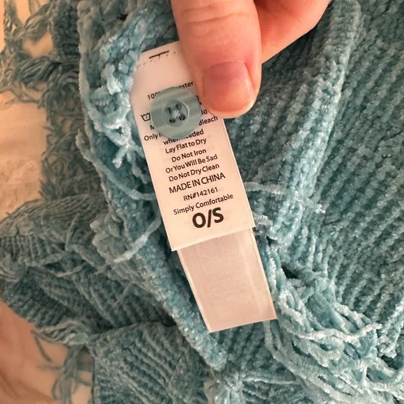 LuLaRoe Blue Shrug with Fringe - Picture 15 of 16